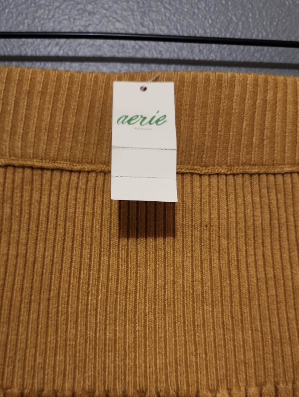 aerie Ribbed Pleated Skirt, Golden Yellow, Size Small - Picture 2 of 7